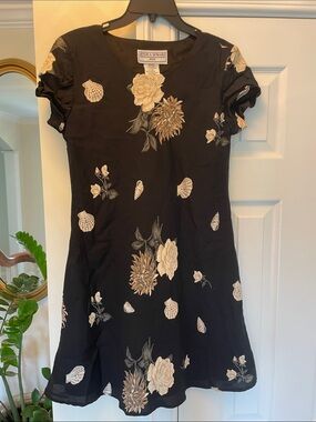Vintage Jessica Howard Black Floral A-Line Dress